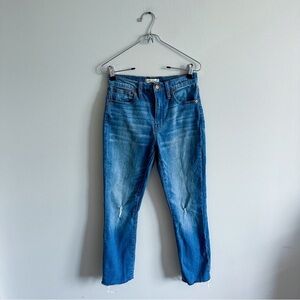 Madewell Women’s Medium Wash High Rise Slim Boyjean Dover Wash Jeans Denim